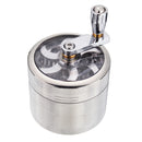 MOHOO Grinder Crusher 4-piece Pollen Scrapers Grinder with Hand Muller Shredder for Dried Spices, Herbs, Spices, 55mm Scraper Silver