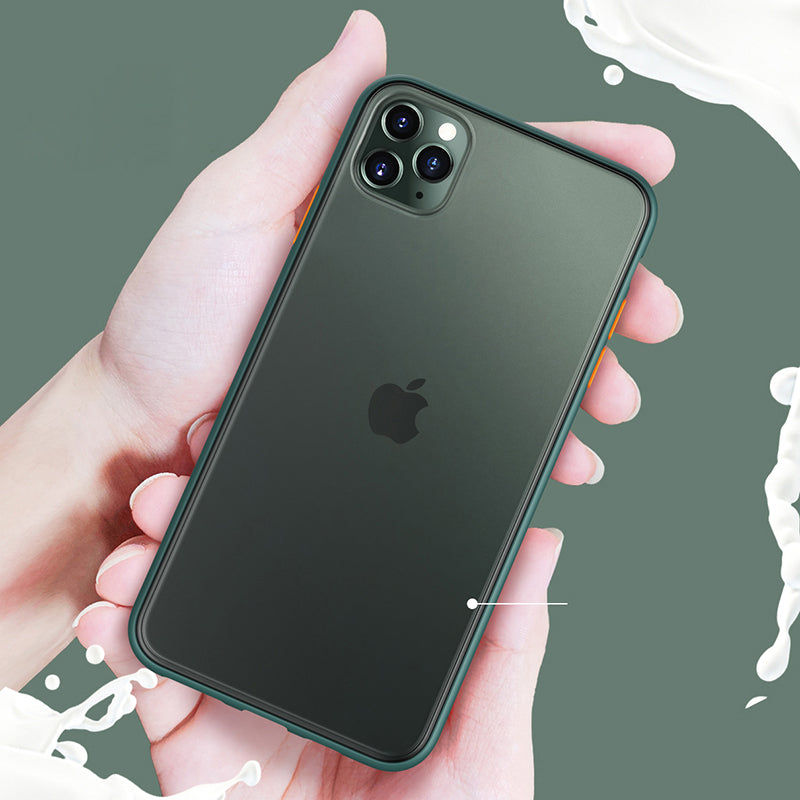 Bakeey Shockproof Anti-fingerprint Ultra-thin Frosted Soft Silicon Edge+Hard PC Translucent Protective Case for iPhone 11 Pro 5.8 inch