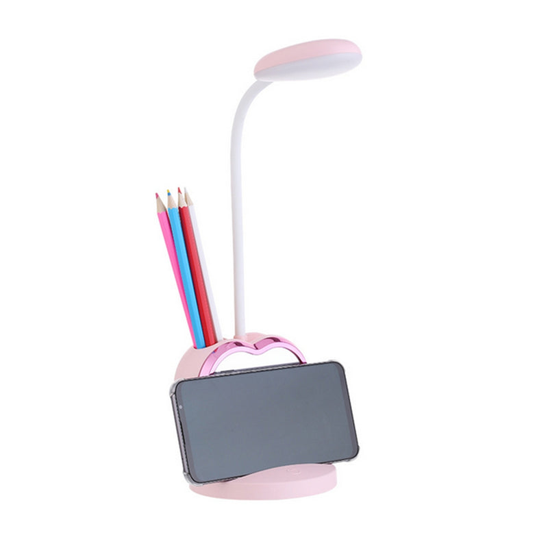 Multifunctional USB Rechargeable Touch Dimmable LED Table Lamp Pen Holder Mobile Phone Stand Magnet Mirror