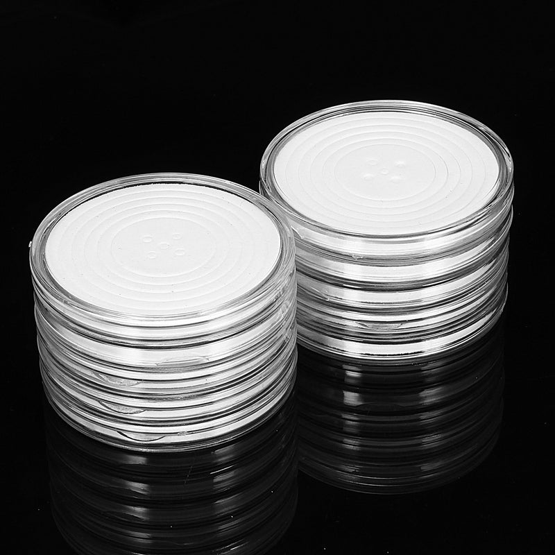 10Pcs Clear Polystyrene Capsules with Coin Holder Case Adjustable for 20 to 40mm Coin