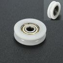 4pcs 5x24x7mm U Groove Nylon Round Pulley Wheel Roller For 3.8mm Rope Ball Bearing