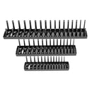 3pcs 1/4 3/8 1/2 Inch SAE Metric Socket Holder Tray Socket Organizer