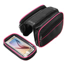 BIKIGHT Bike Bicycle Front Frame Tube Phone Bag Touch Screen Waterproof Double Pouch Cycling Bag