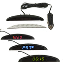 LED Digital Auto Clock Voltmeter Thermometer 12V 3 In 1 Function