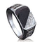 Trendy Alloy Ring Crystal Ring Rhinestone Rectangle Finger Ring for Men