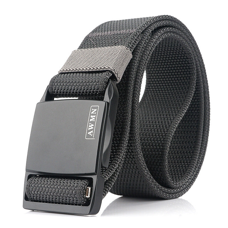 AWMN 125cmx3.8cm Military Tactical Belt Outdoor Zinc Alloy Magnetic Buckle Casual Belts Canvas Waist Belts
