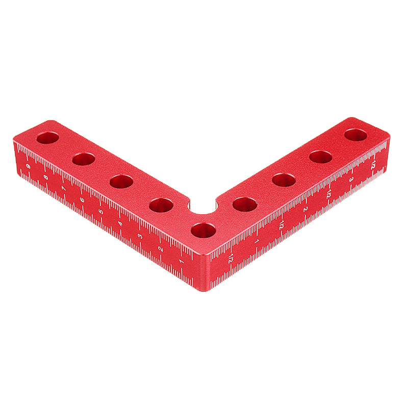 90 Degree 100x100mm Aluminium Alloy Precision Clamping Square With Hole Inch and MM Scale Woodworking Machinist Square Positioning Right Angle Clamping Measure