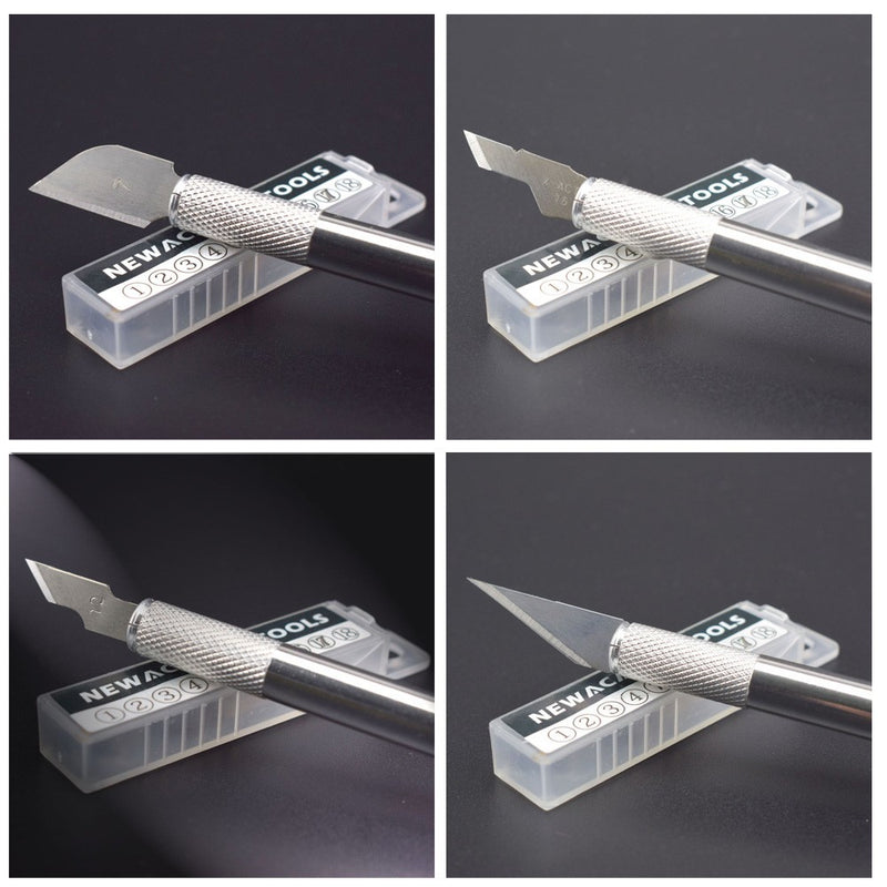 80Pcs 8 Different Stainless Steel Blades Art Hobby Cutter Wood Carving Tools Crafts Sculpting Tool