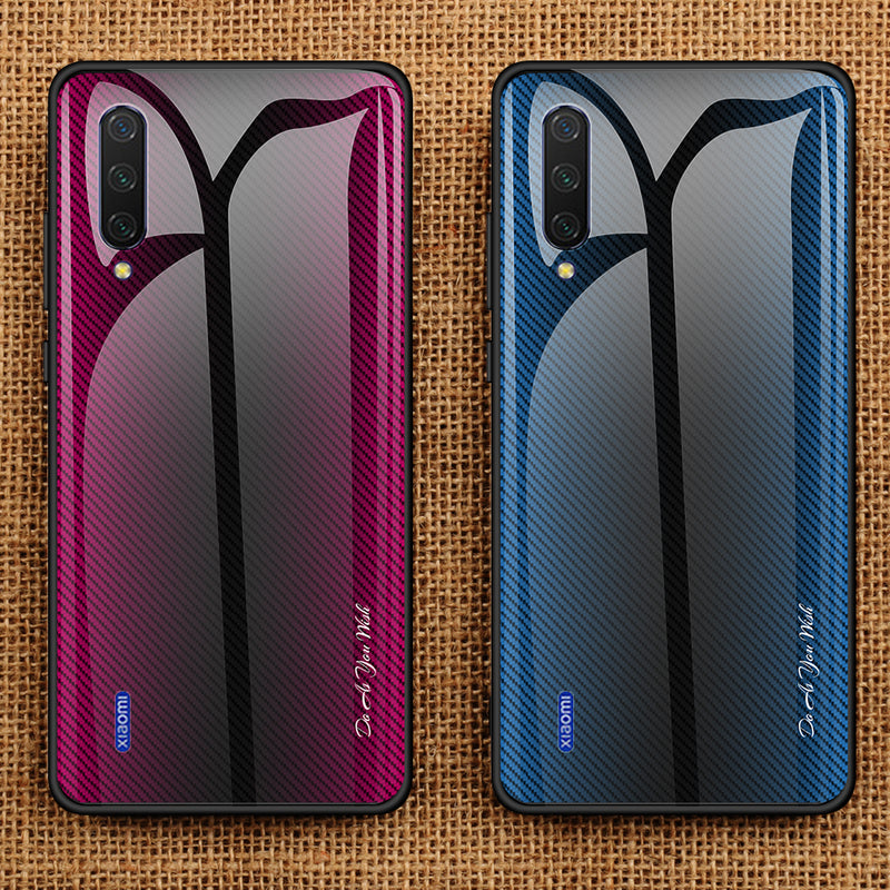 Bakeey Gradient Striped Shockproof Tempered Glass&Soft TPU Protective Case For Xiaomi Mi A3 / Xiaomi Mi CC9e
