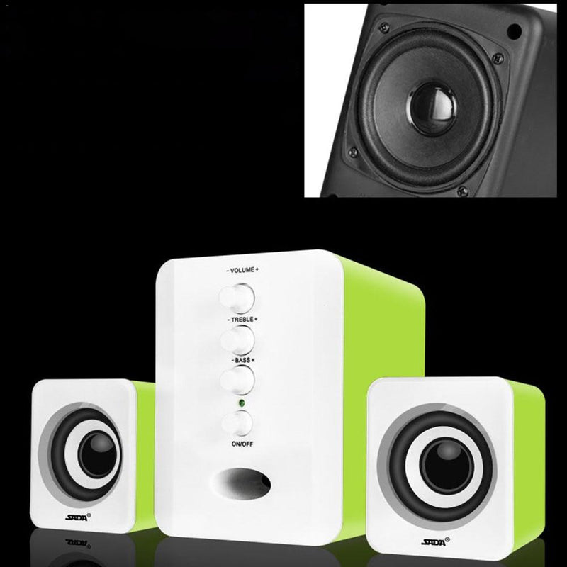 SADA D-202 bluetooth USB 2.1 Wired Bass Stereo Music Player Subwoofer Sound Box Computer Speaker for Desktop Laptop Notebook Tablet PC Phone