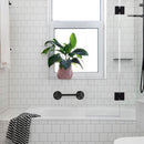 50cm Bathroom Towel Holder Bar Rack Hanger Black Towel Shelf Shower Room Iron Storage Shelves