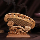 Carved Wooden Comb Natural Peach Wood Anti-Static Massage Comb Retro Chinese Style Combs