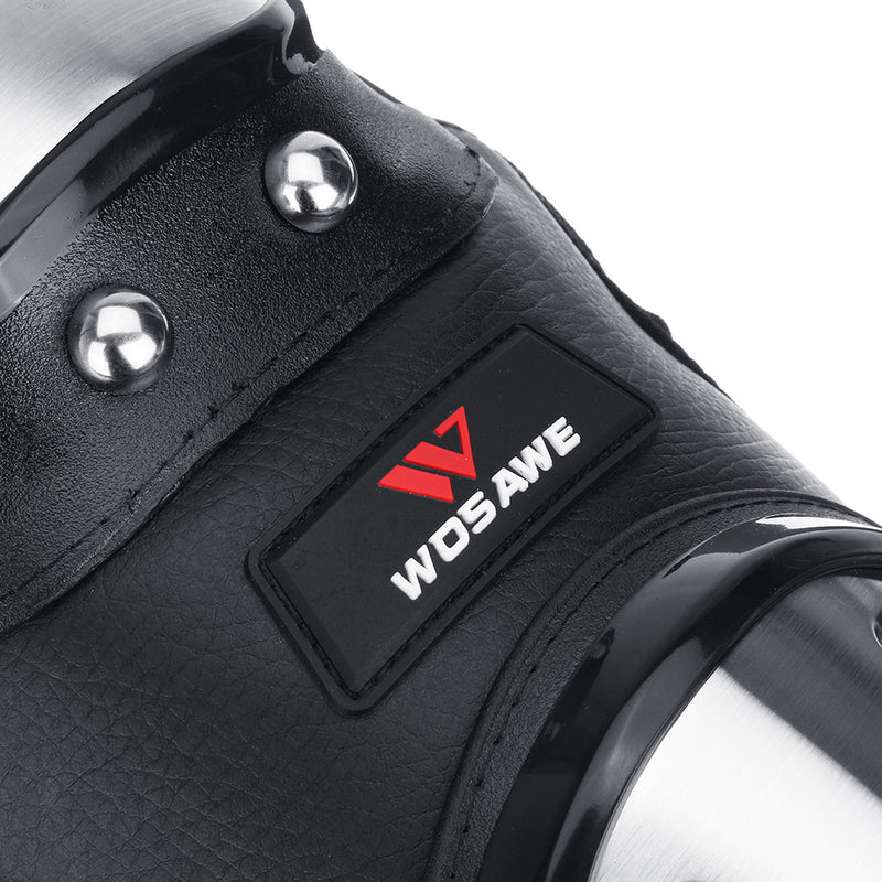 WOSAWE Motorcycle Long Knee Pad Elbow Guard Motorbike Racing Protective Gear Armor Stainless Steel