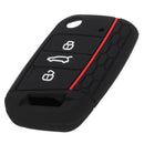 Silicone Remote Key Cover 3-Button Fob Case Shell for Volkswagen VW Golf 7 MK7