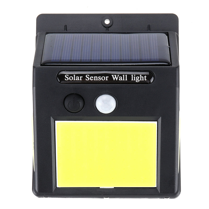 Solar 60 COB LED PIR Motion Sensor Wall Light 3-sided Waterproof Outdoor Garden Yard Path Security Lamp