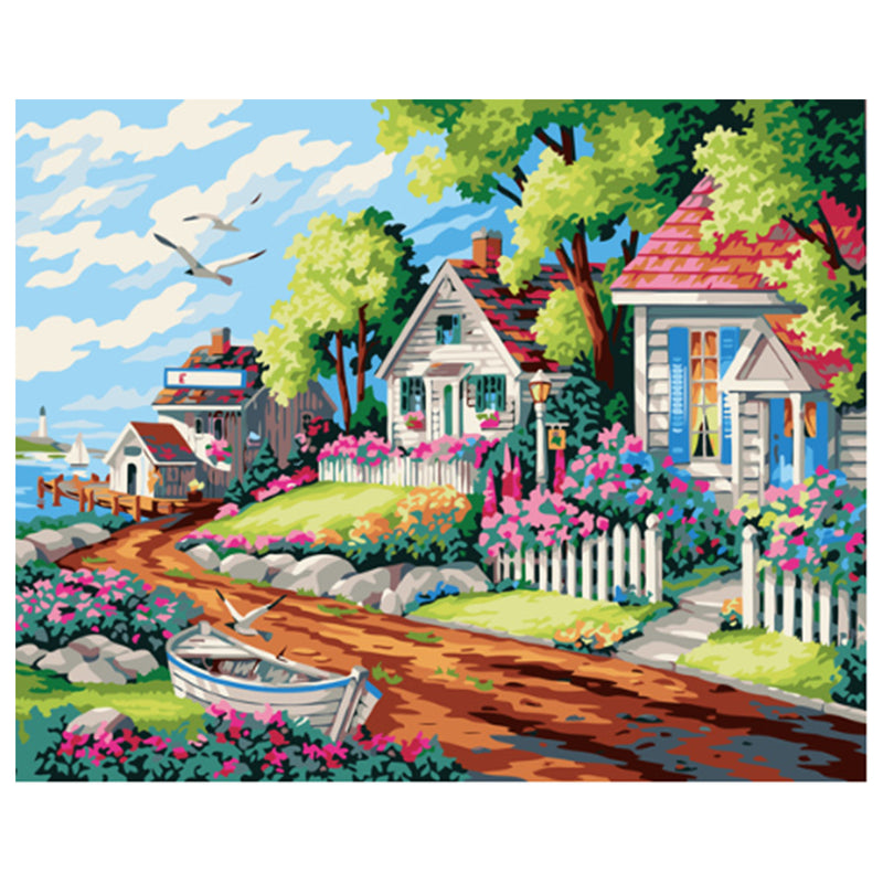 40*50cm Frameless Pictures Painting By Numbers Handpainted On Canvas DIY Landscape Oil Paintings