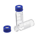 100Pcs/Set 2ml Graduated Clear Sample Vials Autosampler Vials Bottles Threaded Vial w/ Write-on Spot Screw Caps Septa