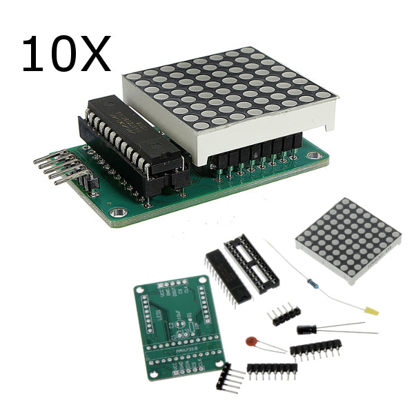 10Pcs MAX7219 Dot Matrix Module DIY Kit 5V 8*8 SCM Control Board For