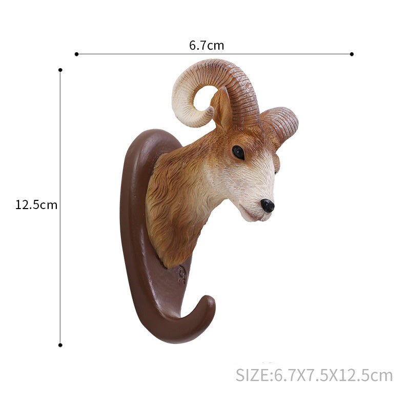 Honana DX-N1 Animal Head Hook Resin Craft 3D Animal Mural Wall Decorative Ornament Hanger
