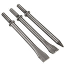 3 Pcs 7'' Length Air Hammers Punch Chipping Chisel Set Round Bar Tool Accessory