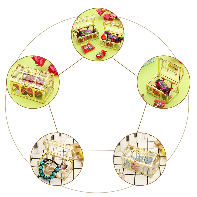 Treasure Chest Jewelry Box Crystal Gem Storage Organizer Mini Case Birthday Gifts