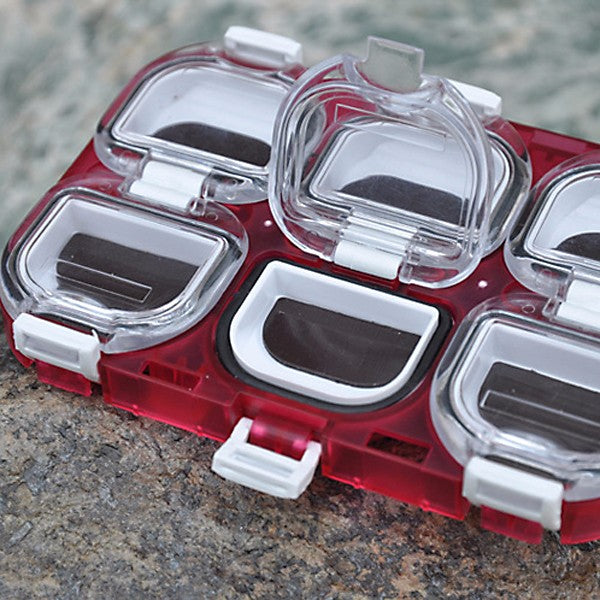 Waterproof Magnet Portable 6 Compartments Fishing Hooks Accessories Box