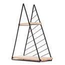 Retro Wall Mounted Hanging Iron Frame Bracket Wooden Industrial Style Storage Shelf Rack