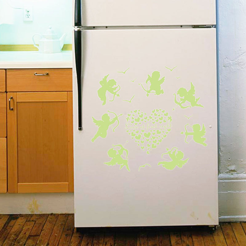 Cupid Wall Sticker Glow In The Dark Luminous Fluorescent Baby Wall Stickers Home Decor Decals