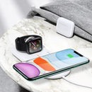 USAMS US-CD119 Double Coils 10W Qi Wireless Charger Phone Charger Earphone Charger Watch Charger for Qi-enabled Smart Phones Apple AirPods Pro Apple Watch Series 1 2 3 4 5
