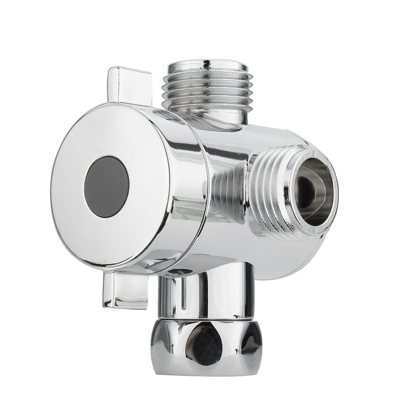 3 Way Shower Diverter Chrome G1/2 Inch T-Adapter Shower Components Adjustable Valve Adapter