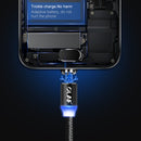 OLAF 2.1A Micro USB Type-C 360 Magnetic Nylon Weave Fast Charging Data Cable for Xiaomi Mi 9 8 HUAWEI Mate 20 Pro P20