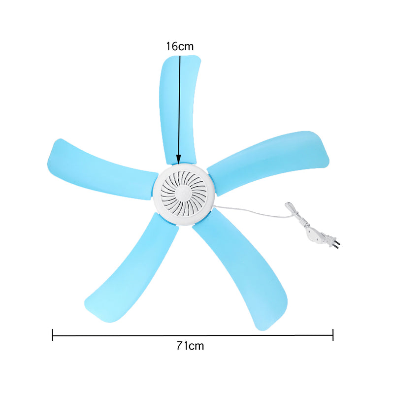 Portable 5 Blades Mini Ceiling Fan W/ Remote Control Hanging Summer Cooler Gift Dia. 71cm