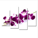 4Pcs Plum Purple Orchids Floral Canvas Pictue Wall Print Split Art Paintings Home Decor