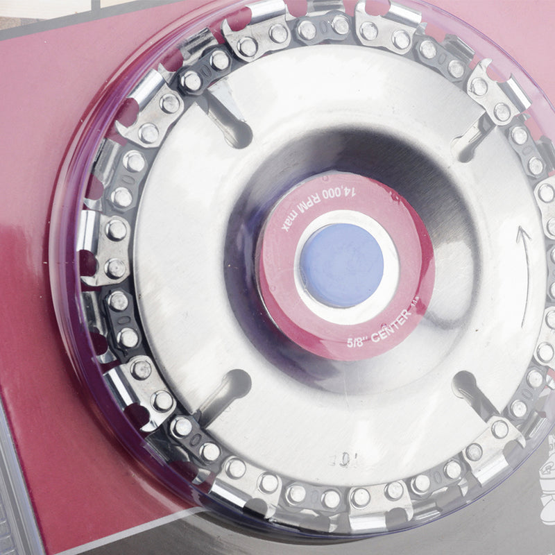 4 Inch Red Grinder Chain Disc ID16mm 22 Tooth Wood Carving Disc For 100/115 Angle Grinder