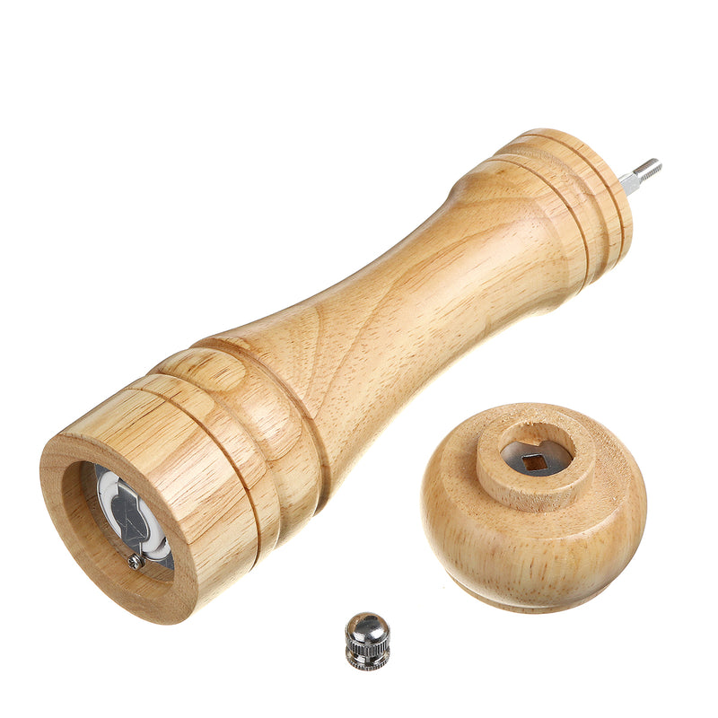 Oak Manual Pepper Burnisher Salt and Pepper Mill Solid Wood Pepper Mills with Strong Adjustable Ceramic Grinder Kitchen Tools