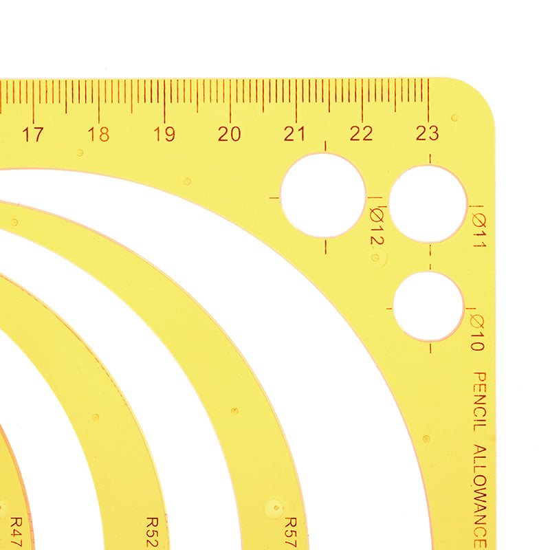 Circle Radius Semicircle Drawing Template KT Soft Plastic Ruler Jewelry Building Design Drawing Board