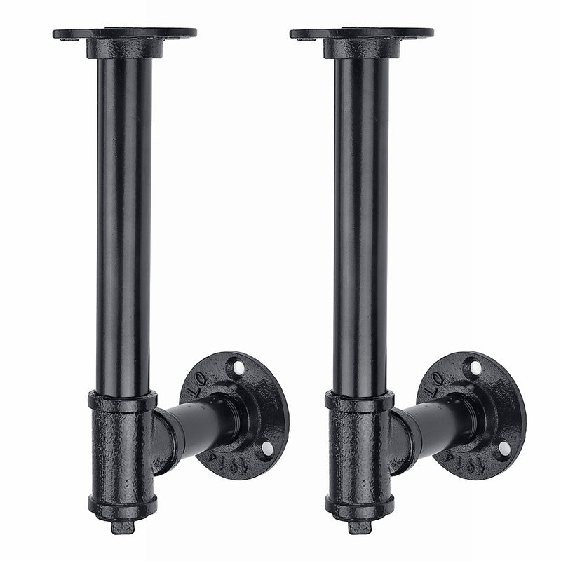 1 Pair of DN20 Steel Pipe Shelf Bracket Holder 100/150/200/240mm DIY Pipe Shelf Bracket
