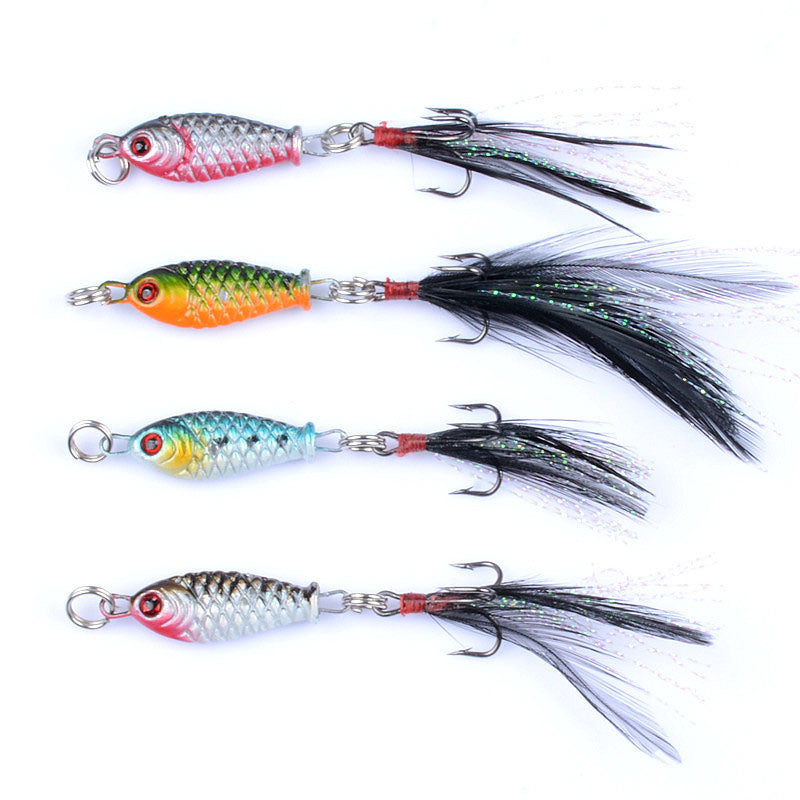 ZANLURE 4pcs/set 3.2cm 6g Pencil Fishing Lure Top Water Metal 3D Print Laser Artificial Hard Baits