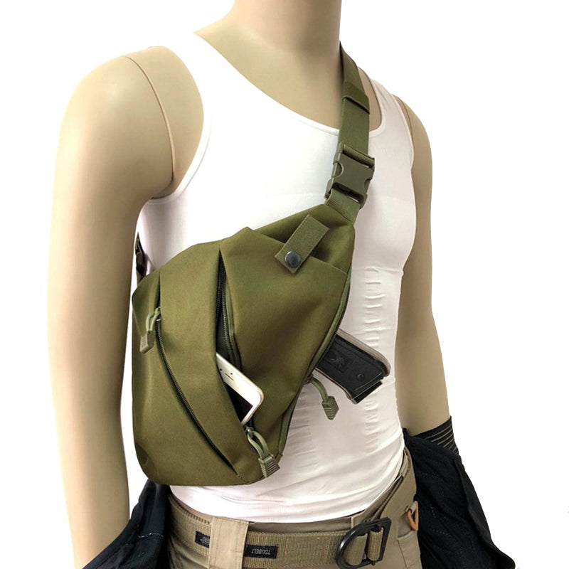 Men Women Canvas Crossbody Shoulder Chest Backpack Anti Theft Gun Holster Tactical Sling Bags