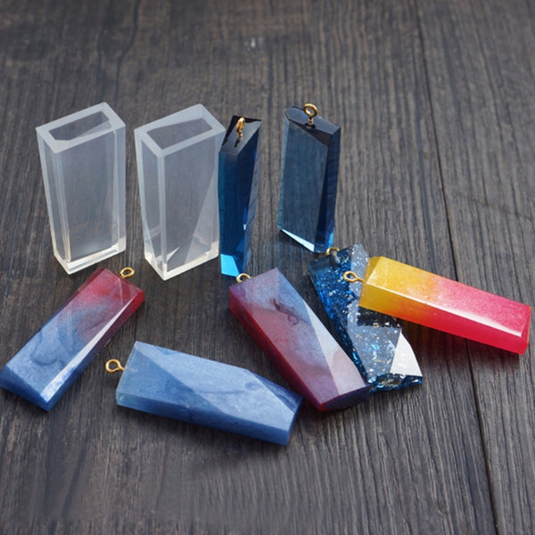 1pcs Sectional Bar Silicone Mould Pendant Crystal Glue DIY Jewelry Making Tools