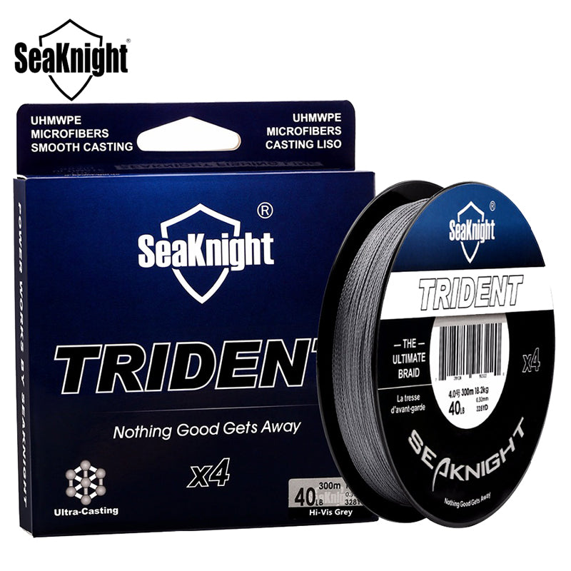 SeaKnigt TRIDENT 300M 15-60LB 4 Strands PE Braided Fishing Line Multifilament Sea Carp Fishing Wire