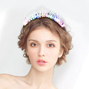 LED Crown Crystal Headband Headdress Garland Bridal Jewelry 3 Mode Flash Light Christmas Halloween Party Gift