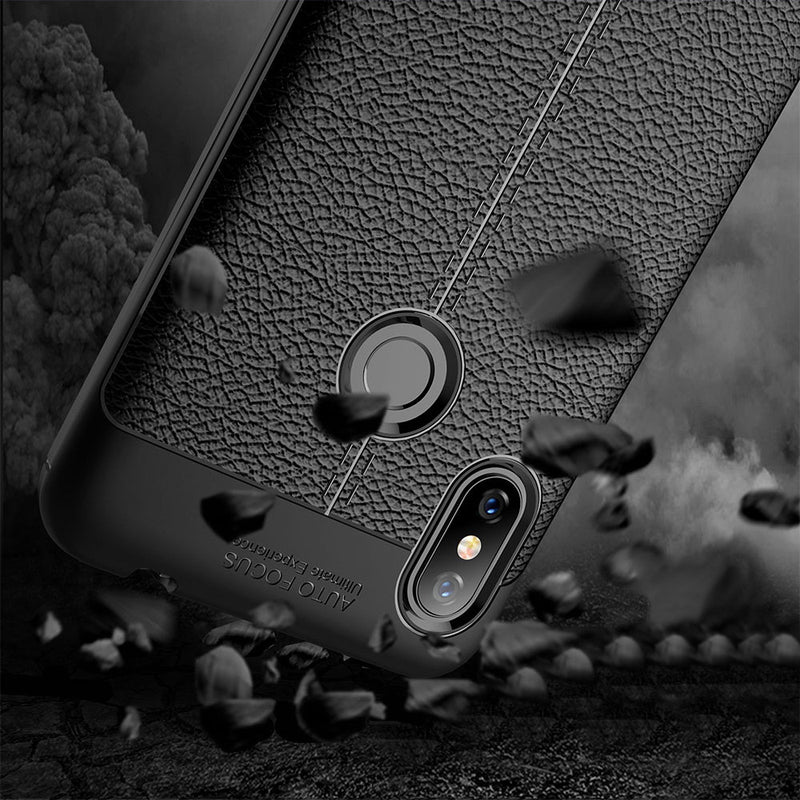 Bakeey Litchi Pattern Soft TPU Anti-fingerprint Back Protective Case For Xiaomi Redmi Note 6 Pro