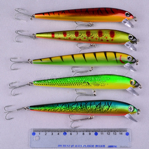 ZANLURE 5Pcs 17.6cm 30g Minnow Bionic Bait Hard Plastic Bait Fishing Lure With 2 Hooks