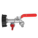 1/2 Inch S60x6 IBC Brass Water Tank Adapter Double Head Tap Outlet Replacement Valve Fitting for Garden Water Connector