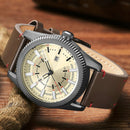 MINI FOCUS MF0168G Date Calendar Display Waterproof Military Style Leather Strap Men Watach Quartz Watch