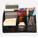 Metal Pen Holder Desktop Organizer Student Cosmetic Makeup Storage Box Racks 7 Grids desk Accessories Container