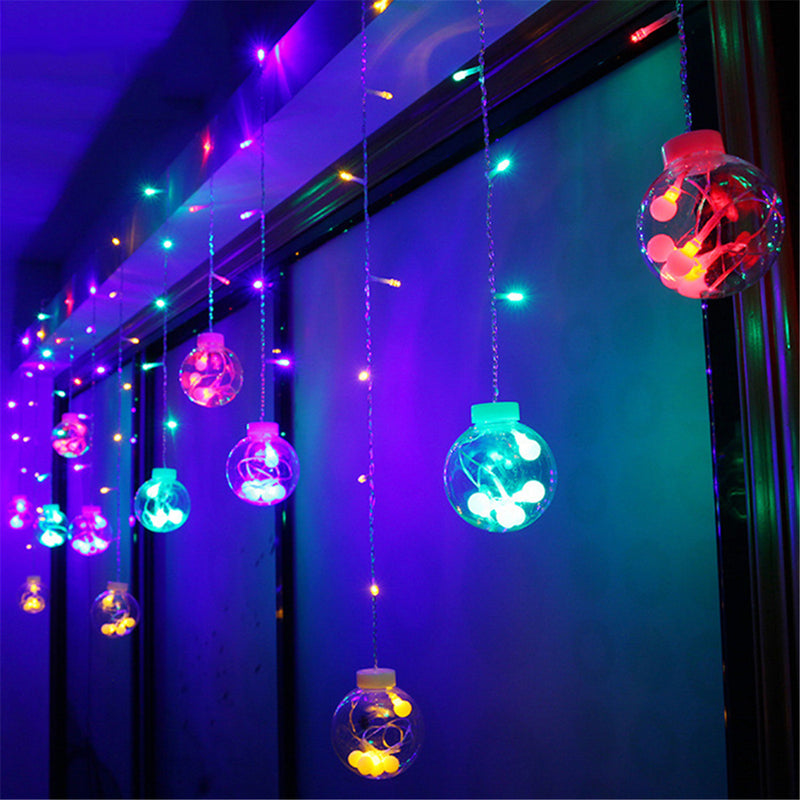 US Plug AC110V LED Curtain String Light Flashing Holiday Lamp for Outdoor Home Garden Wedding Decor