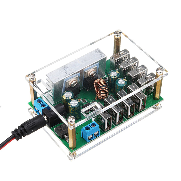 8 USB Output 9V 12V 24V 36V to 5V 10A DC-DC Vehicle Charging Buck Voltage Regulator Power Supply Module with Case