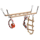 Wooden Bird Parrot Parakeet Cockatiel Ladder Hammock Swing Chew Hanging Toys